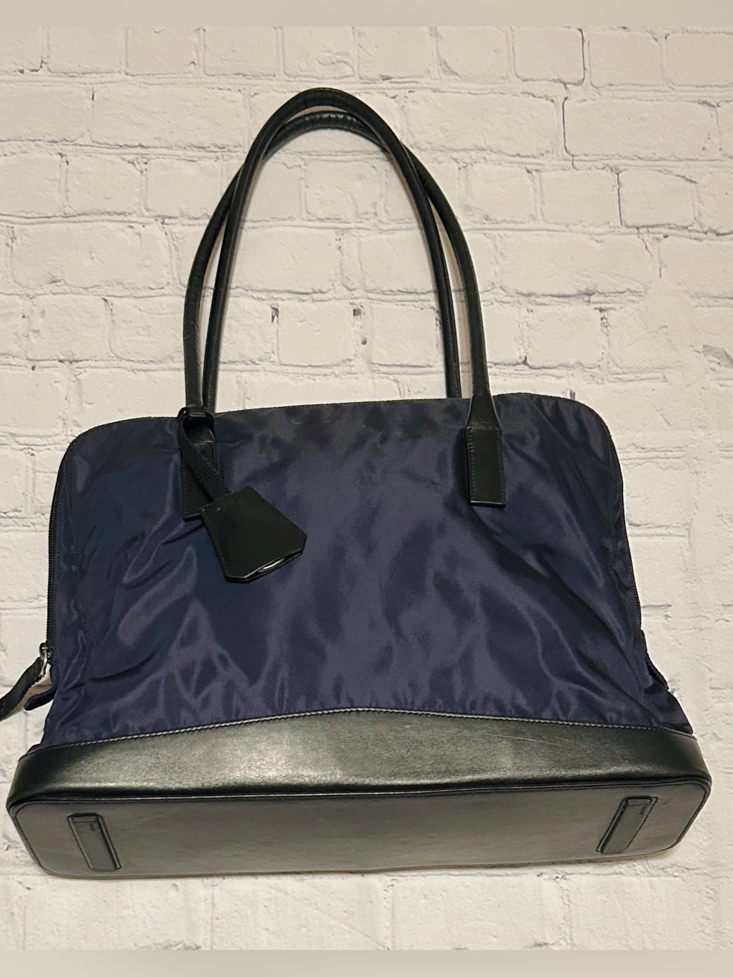 Prada Navy And Black Nylon / Leather Mix Shoulder Bag - Great Condition & Roomy!